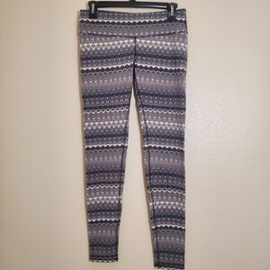 Alo Yoga Boho Western Printed Leggings Low Rise Fair Isle Gray Size Medium